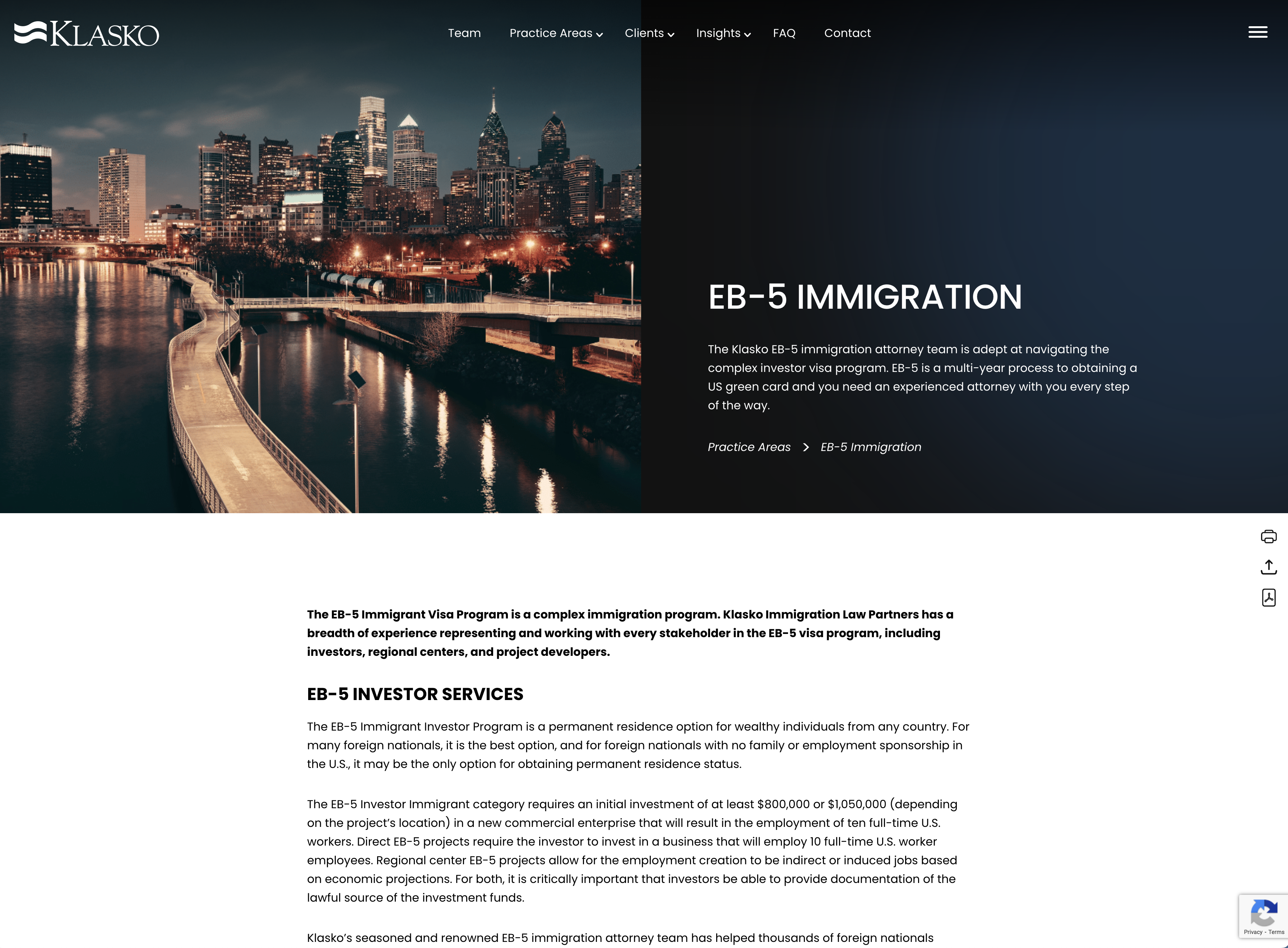 Klasko Law website