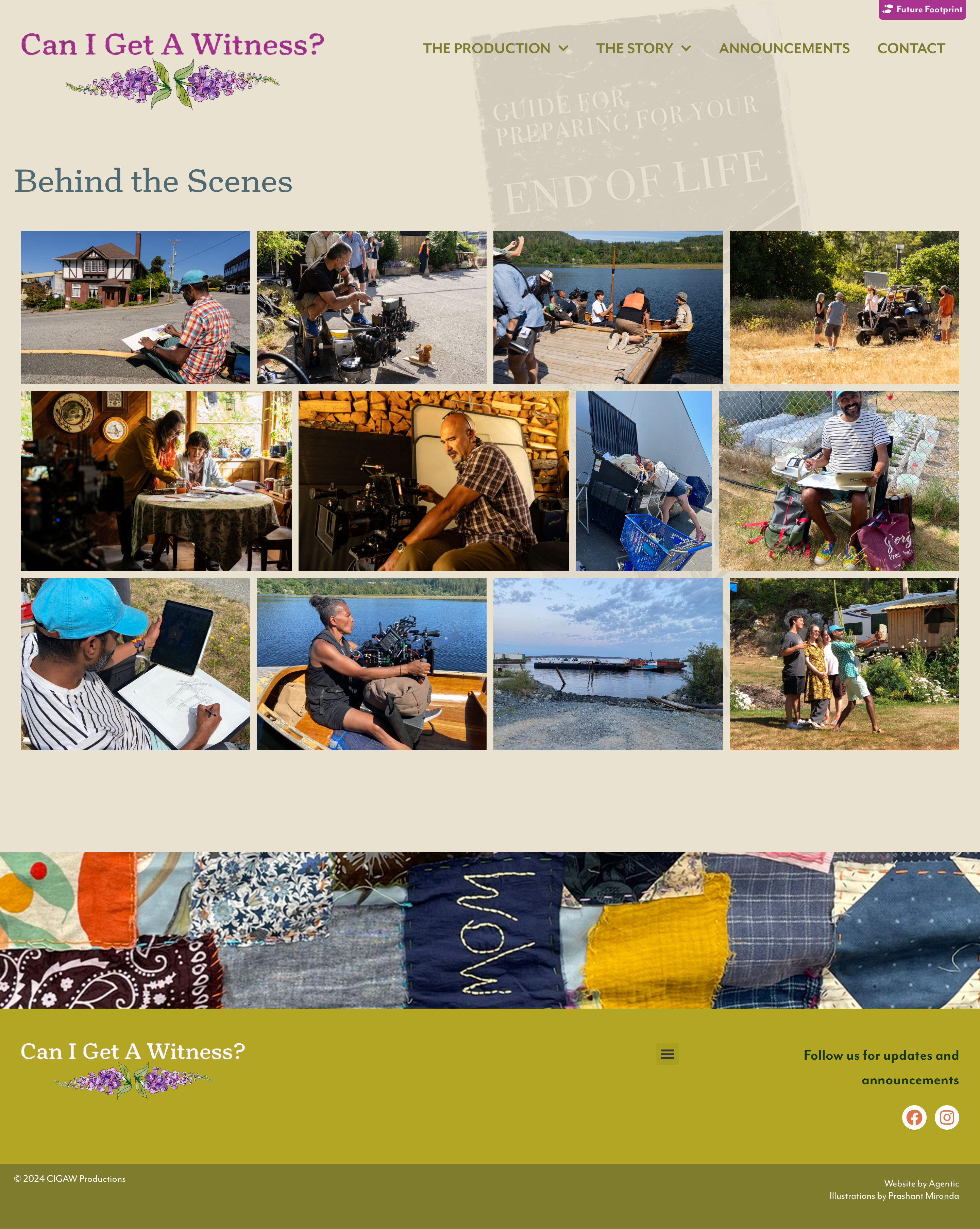 Can I Get A Witness? Behind the scenes page